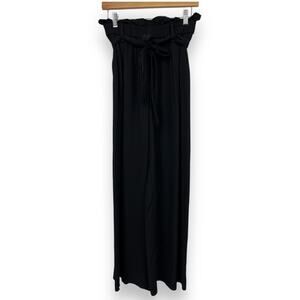 Forte_Forte Wide Leg Belted Pants Women's I (US 4) Black Casual Minimalist